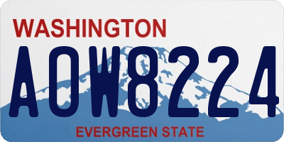 WA license plate AOW8224