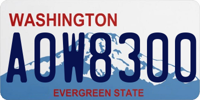WA license plate AOW8300
