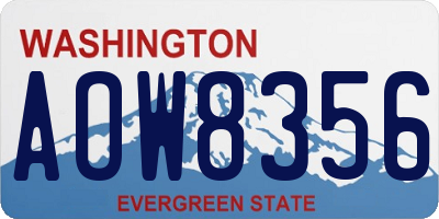 WA license plate AOW8356