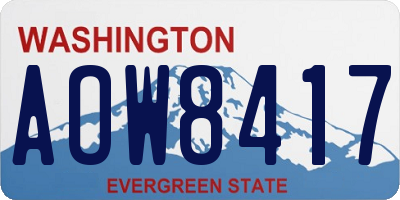WA license plate AOW8417