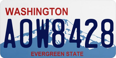 WA license plate AOW8428