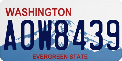 WA license plate AOW8439