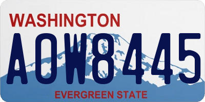 WA license plate AOW8445