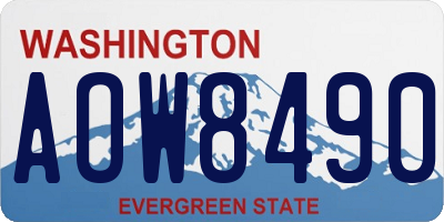 WA license plate AOW8490