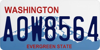 WA license plate AOW8564