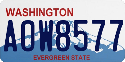 WA license plate AOW8577