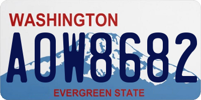 WA license plate AOW8682