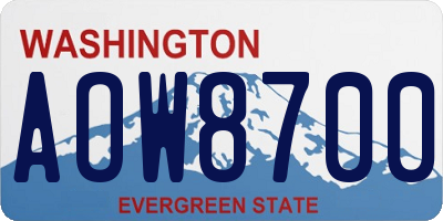 WA license plate AOW8700