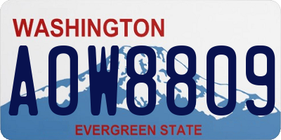 WA license plate AOW8809