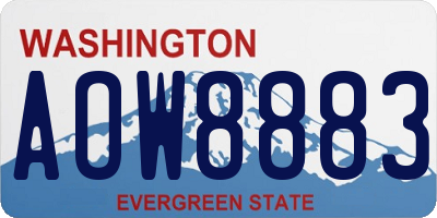 WA license plate AOW8883