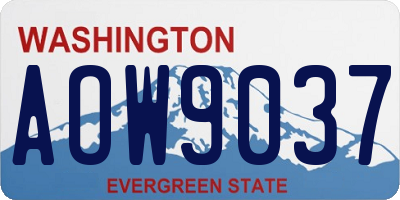 WA license plate AOW9037