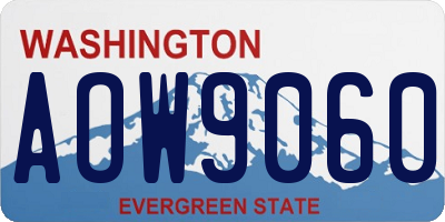 WA license plate AOW9060