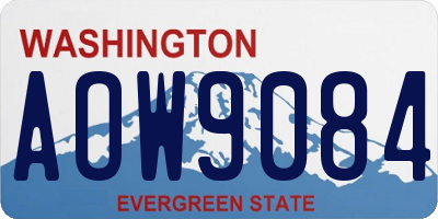 WA license plate AOW9084
