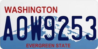 WA license plate AOW9253