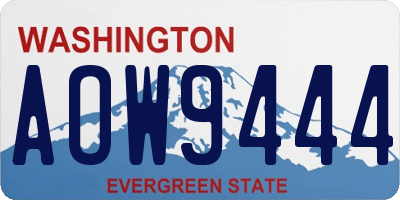 WA license plate AOW9444