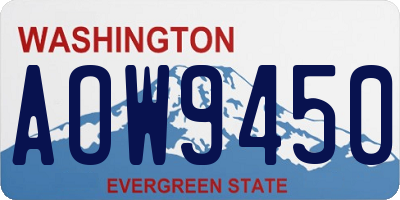WA license plate AOW9450