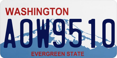 WA license plate AOW9510