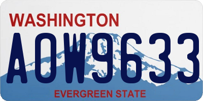 WA license plate AOW9633