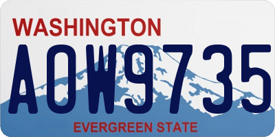 WA license plate AOW9735