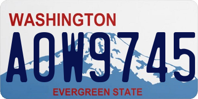 WA license plate AOW9745