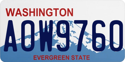 WA license plate AOW9760