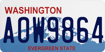 WA license plate AOW9864