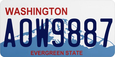 WA license plate AOW9887