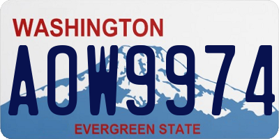 WA license plate AOW9974