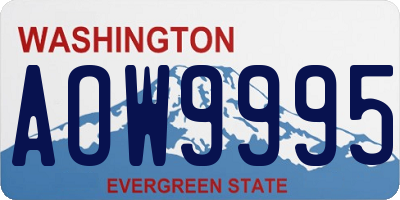 WA license plate AOW9995
