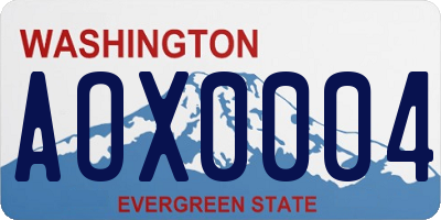 WA license plate AOX0004