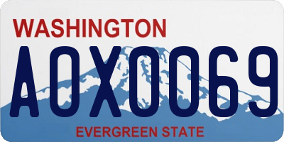 WA license plate AOX0069