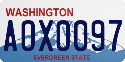 WA license plate AOX0097