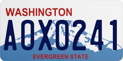 WA license plate AOX0241