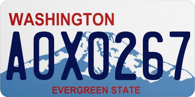 WA license plate AOX0267
