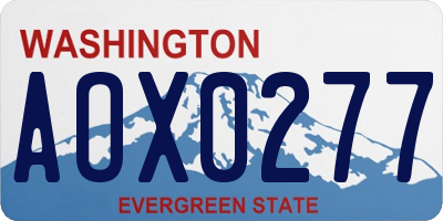 WA license plate AOX0277