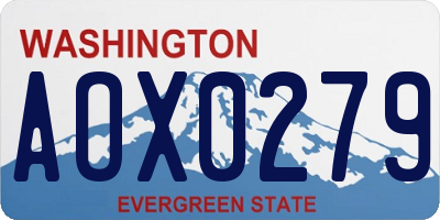 WA license plate AOX0279