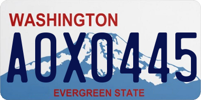 WA license plate AOX0445