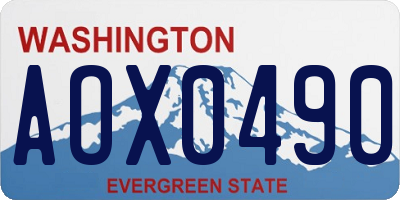 WA license plate AOX0490