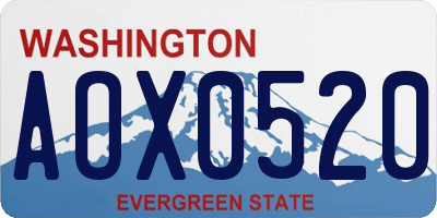 WA license plate AOX0520