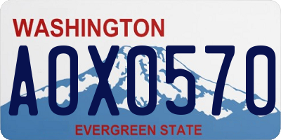 WA license plate AOX0570