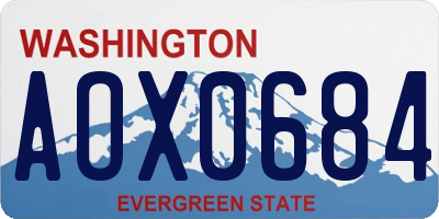 WA license plate AOX0684
