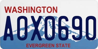 WA license plate AOX0690