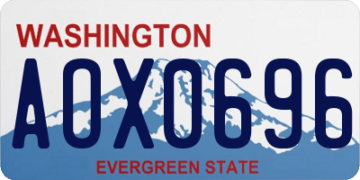 WA license plate AOX0696