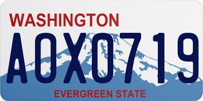 WA license plate AOX0719