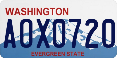 WA license plate AOX0720