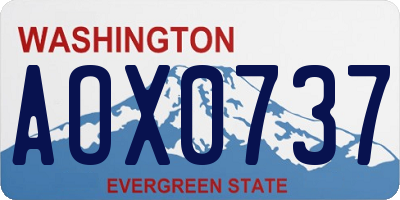 WA license plate AOX0737
