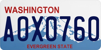 WA license plate AOX0760