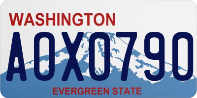 WA license plate AOX0790