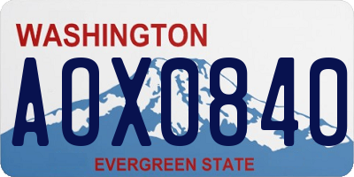 WA license plate AOX0840