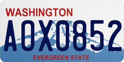 WA license plate AOX0852